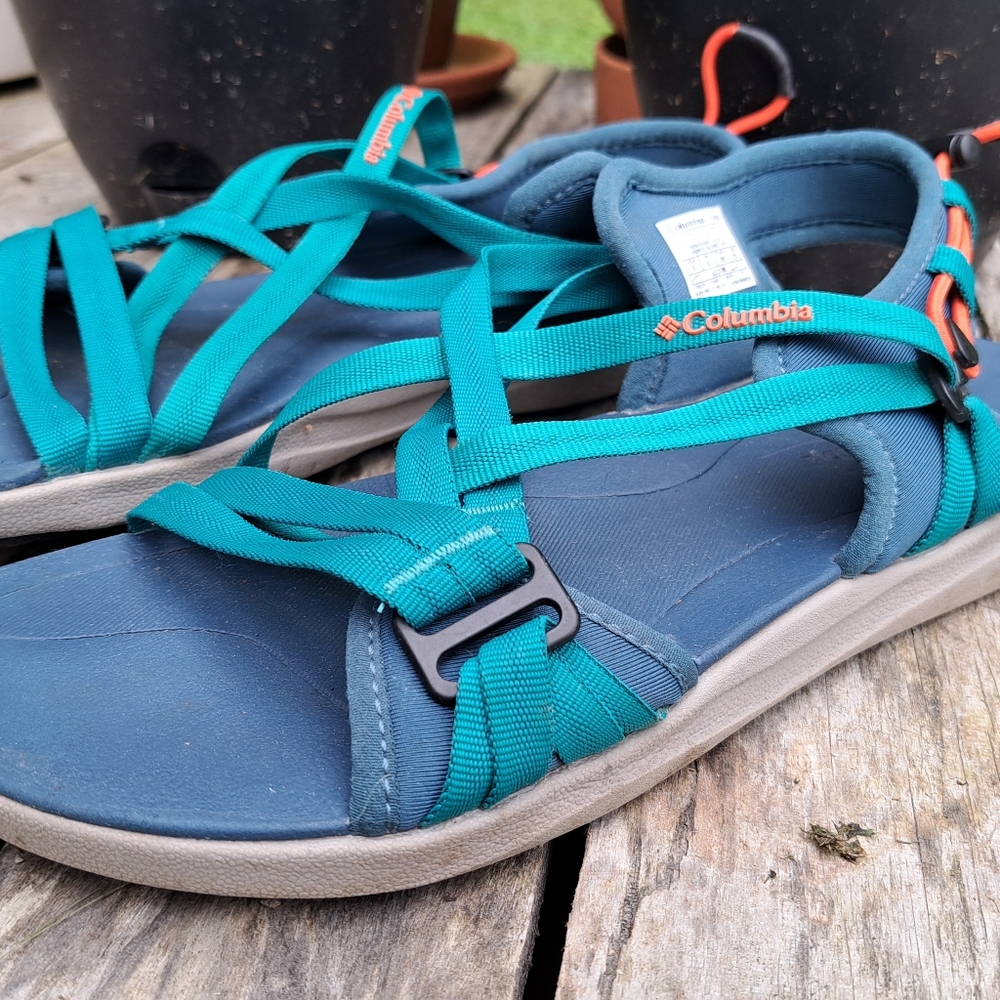 Columbia Turquoise and Navy Sandals